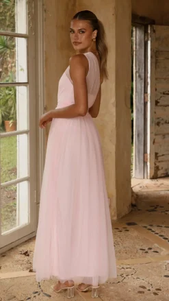 Talissa Tulle Maxi Dress - Pink