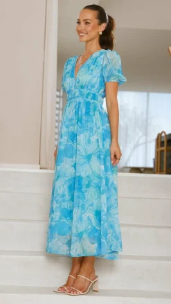 Talma Maxi Dress - Blue Floral