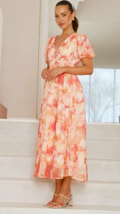 Talma Maxi Dress - Orange Floral