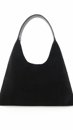 Tammy Shoulder Bag - Black Suede