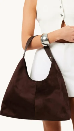 Tammy Shoulder Bag - Chocolate Suede