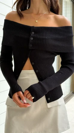 Tate Long Sleeve Top - Black