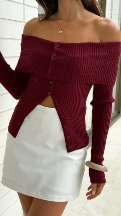 Tate Long Sleeve Top - Wine