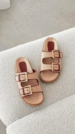 Tenzin Slides - Natural Raffia