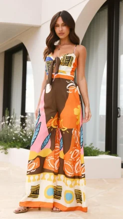 Teresa Jumpsuit - Brown/Orange