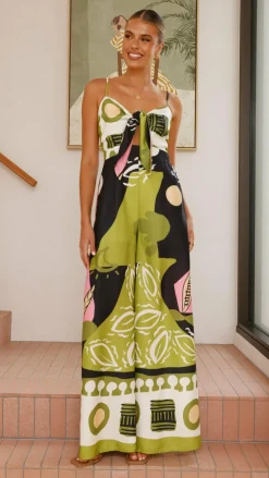 Teresa Jumpsuit - Green/Pink