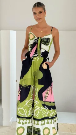 Teresa Jumpsuit - Green/Pink