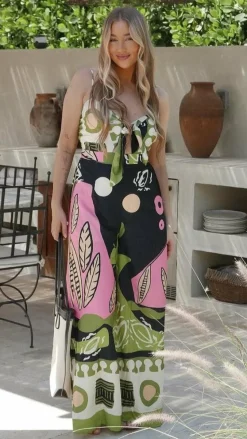 Teresa Jumpsuit - Green/Pink