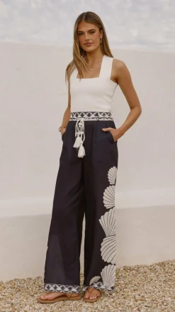 Tessa Wide Leg Pants - Black