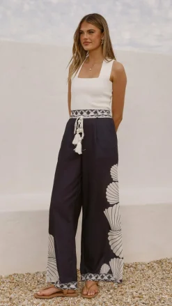 Tessa Wide Leg Pants - Black