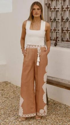 Tessa Wide Leg Pants - Siena