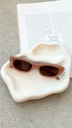 The Caroline Sunglasses - Nude / Brown