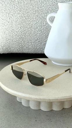 The Earle Sunglasses - Gold / Green