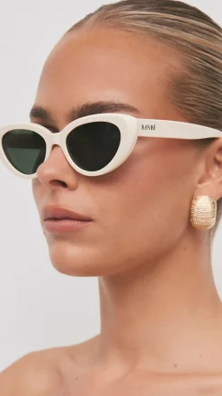 The Sweeney Sunglasses - Ivory / Green