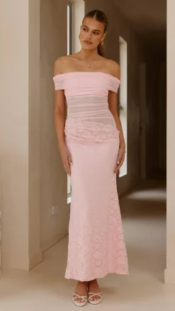 Tiarna Off The Shoulder Maxi Dress - Pink