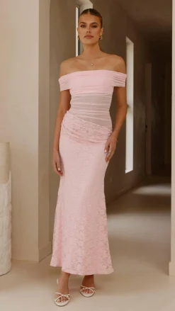 Tiarna Off The Shoulder Maxi Dress - Pink