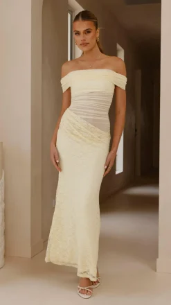 Tiarna Off The Shoulder Maxi Dress - Yellow