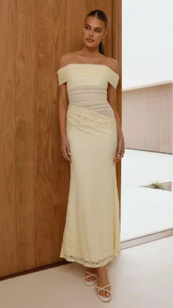 Tiarna Off The Shoulder Maxi Dress - Yellow