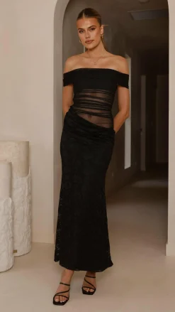 Tiarna Off The Shoulder Maxi Dress - Black