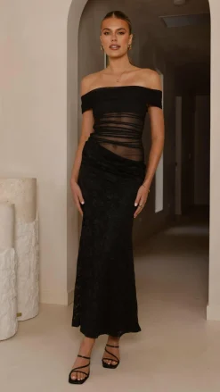 Tiarna Off The Shoulder Maxi Dress - Black