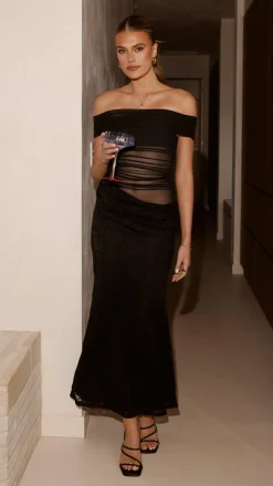 Tiarna Off The Shoulder Maxi Dress - Black