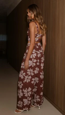 Toni Crop Top - Brown Daylillies