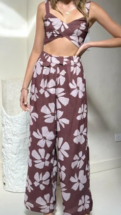 Toni Pants - Brown Daylillies