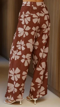 Toni Pants - Brown Daylillies