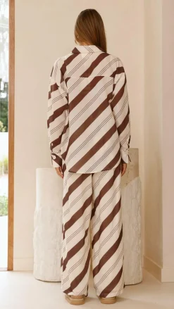 Torrey Button Up Long Sleeve Shirt - Cream/Cacao