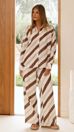 Torrey Button Up Long Sleeve Shirt - Cream/Cacao