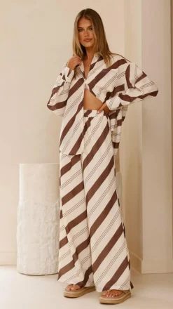 Torrey Button Up Long Sleeve Shirt - Cream/Cacao