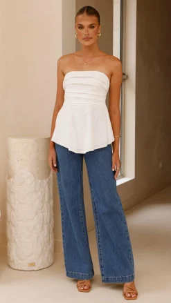 Tory Strapless Top - White