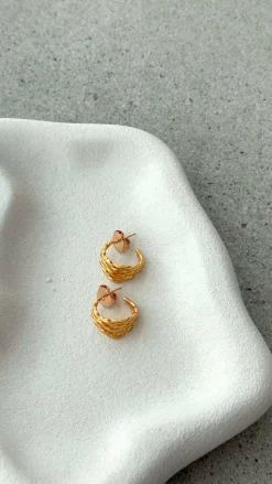 Twisted Multi Layer Hoop Earrings - Gold