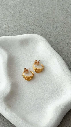 Twisted Multi Layer Hoop Earrings - Gold