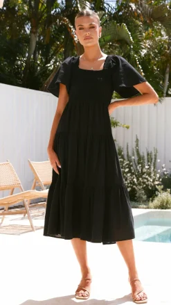 Tyra Midi Dress - Black