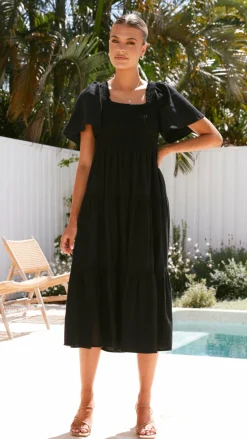 Tyra Midi Dress - Black