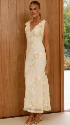 Usha Tie Strap Maxi Dress - Yellow