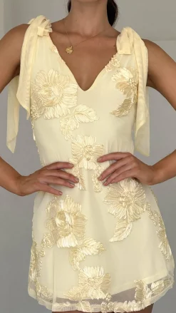 Usha Tie Strap Mini Dress - Yellow