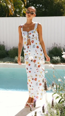 Vaiana Tie Top - Blue / Floral