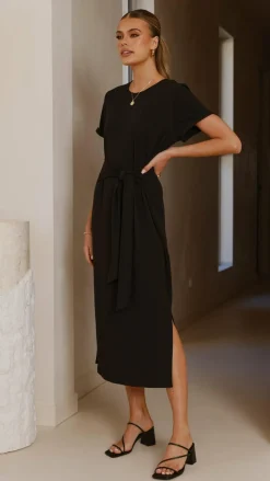 Valier Midi Dress - Black