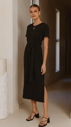 Valier Midi Dress - Black