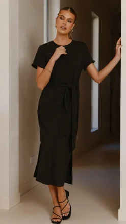 Valier Midi Dress - Black