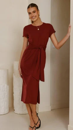 Valier Midi Dress - Wine