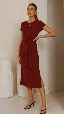 Valier Midi Dress - Wine