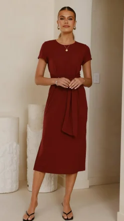 Valier Midi Dress - Wine