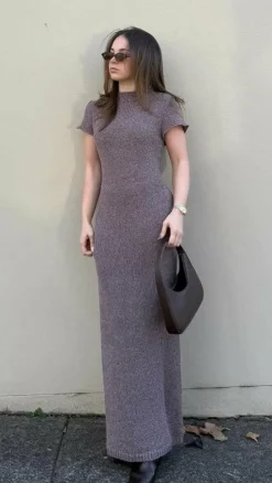 Valise Maxi Dress - Brown Marle