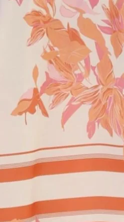 Vallerie Button Up Shirt - Orange/White Print