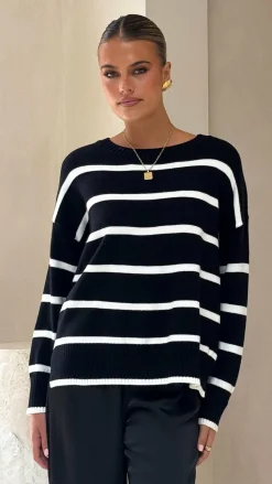 Vara Knit Jumper - Black/White Stripe