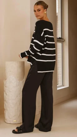 Vara Knit Jumper - Black/White Stripe