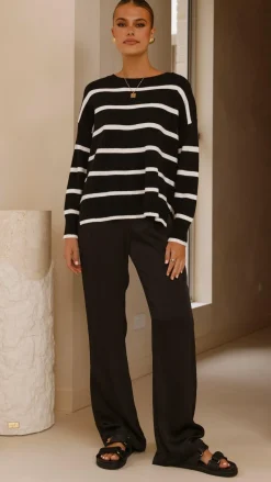 Vara Knit Jumper - Black/White Stripe